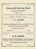 Ainsworth Savings Bank, J.A. Marsh, A.E. Sands, Washington County 1920